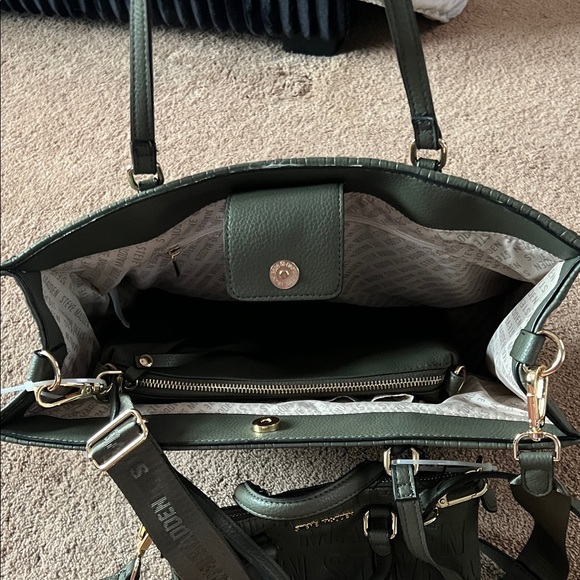 Steve Madden Blivia Maddi Olive Handbag with 2 Small Matching Bags - Picture 8 of 13